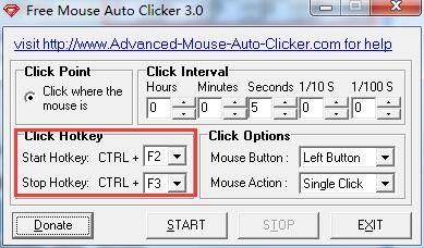 Free Mouse Auto Clicker鼠标连点器的使用方法