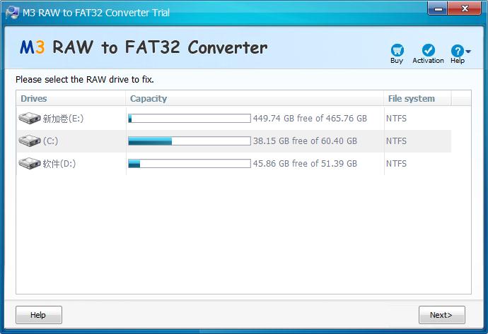 M3 RAW To FAT32 Converter