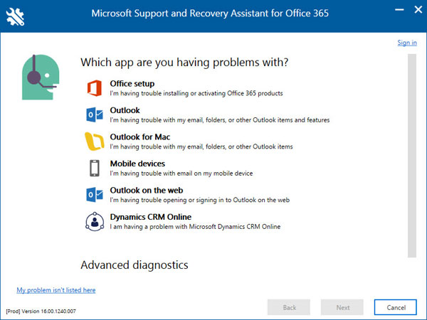 Microsoft Support and Recovery Assis