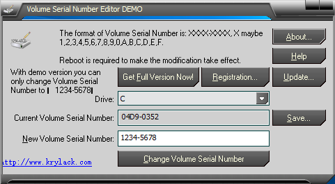 Volume Serial Number Editor