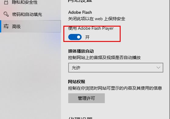 Edge浏览器flash未启用怎么办？